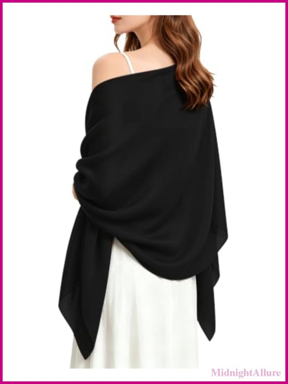 Satin Chiffon Shawl Wrap for Evening Dresses Wedding Cover Up